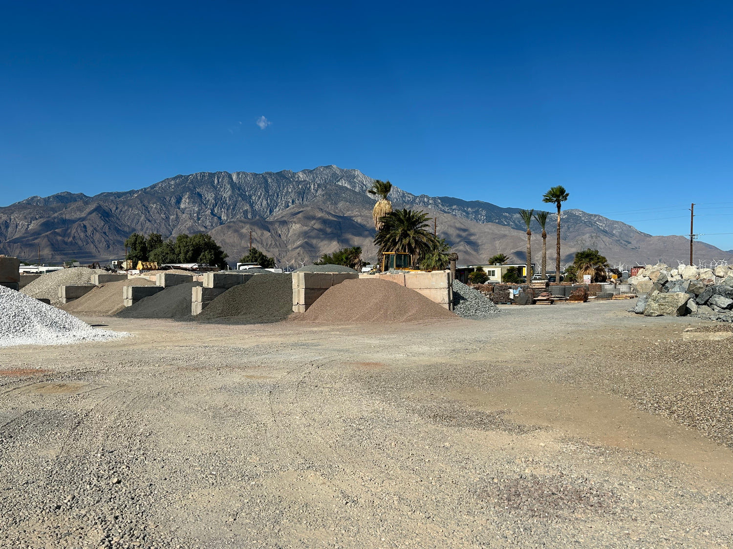Piles of different decorative landscape & building materials
