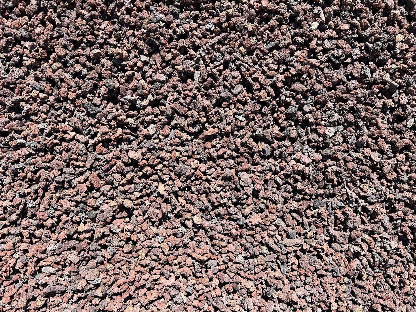 Red lava rock cinders in 3/8-inch size