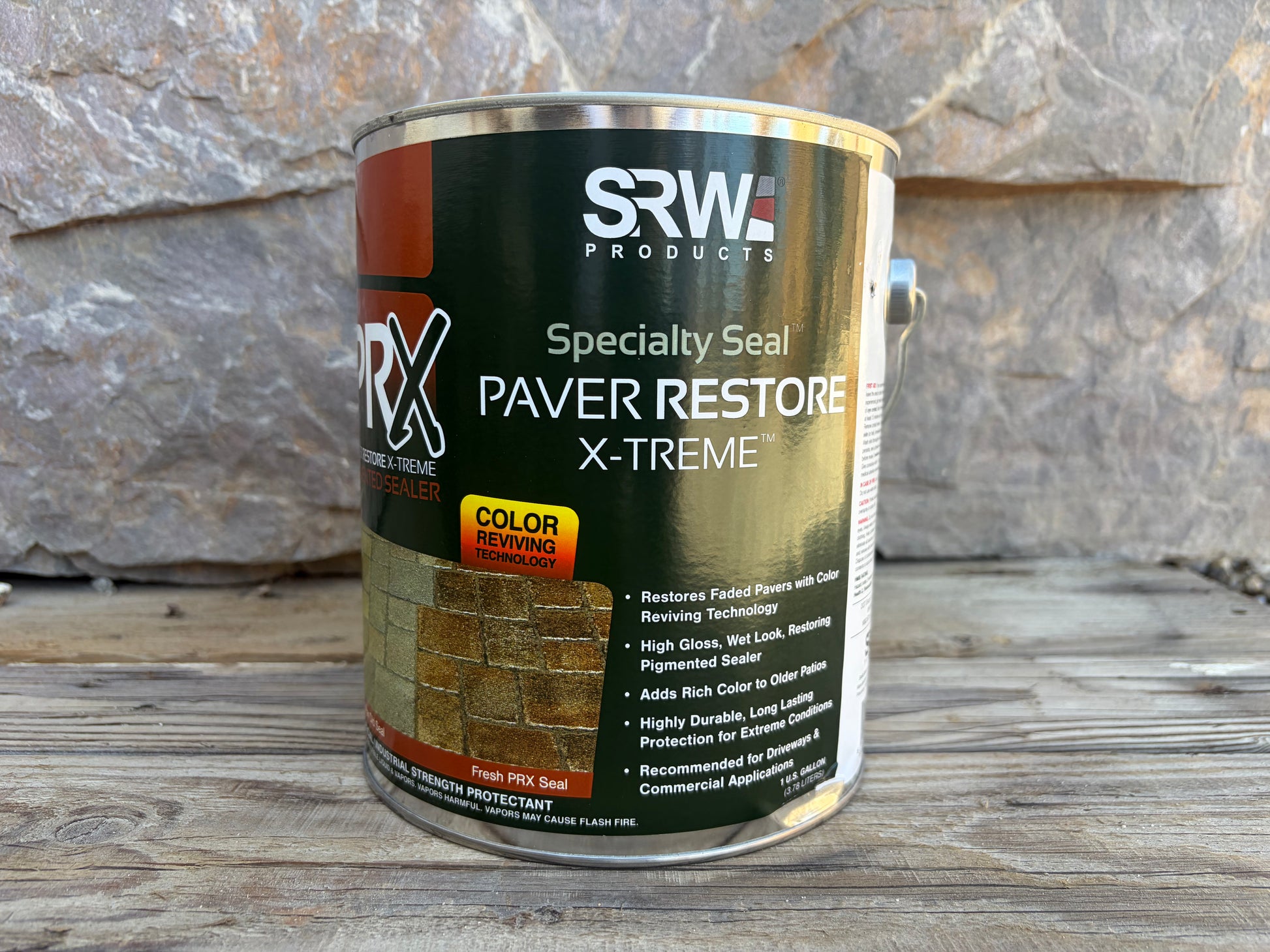 SRW PRX VOC Paver Restore X-Treme pigmented high-gloss sealer for restoring faded concrete pavers