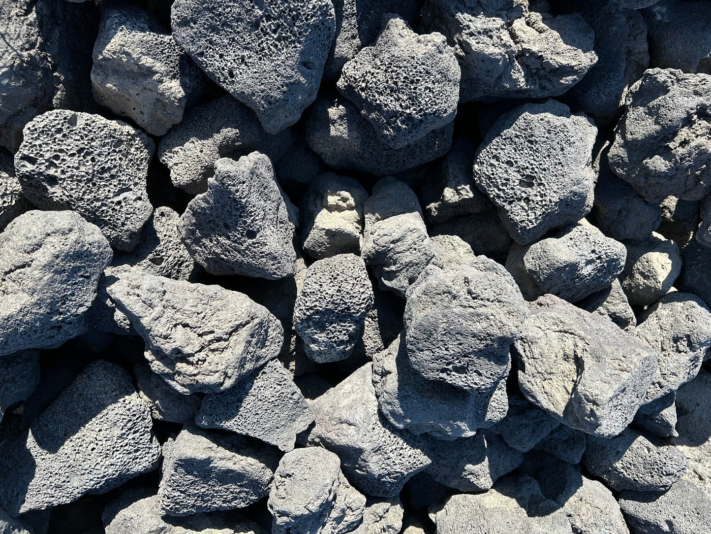 Large 4–8-inch black lava rock landscape accents